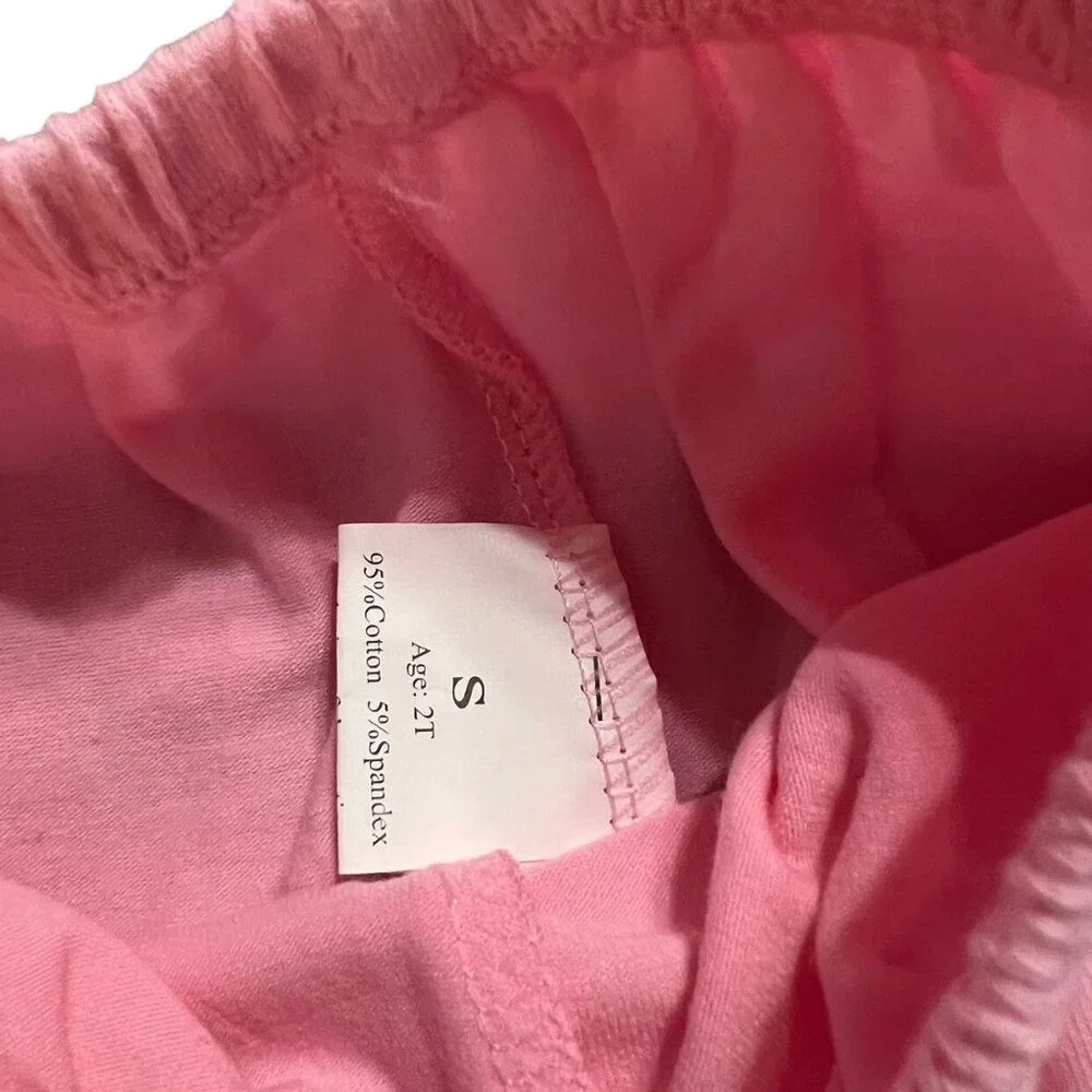Toddler Girls S (2T) Pink & Black Ruffle Top & Pants Set